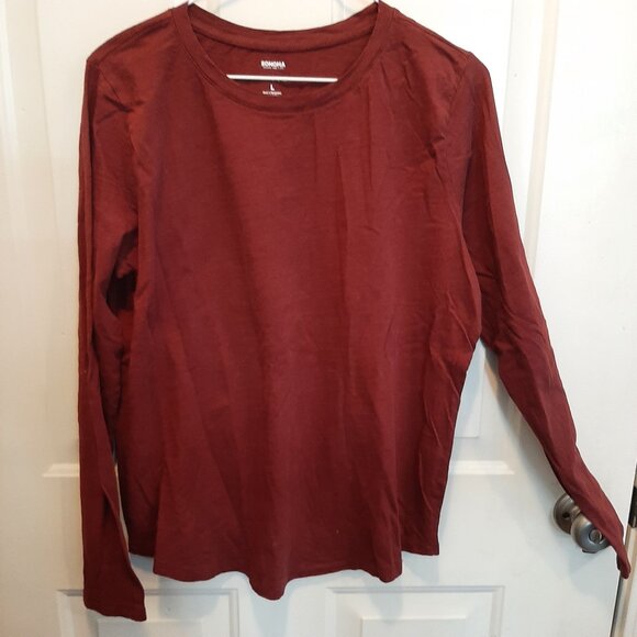 Sonoma Long-Sleeve T-Shirt; Women's Large; 100% Cotton; NWOT - Picture 2 of 2